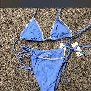 PacSun Blue Triangle String Bikini Set